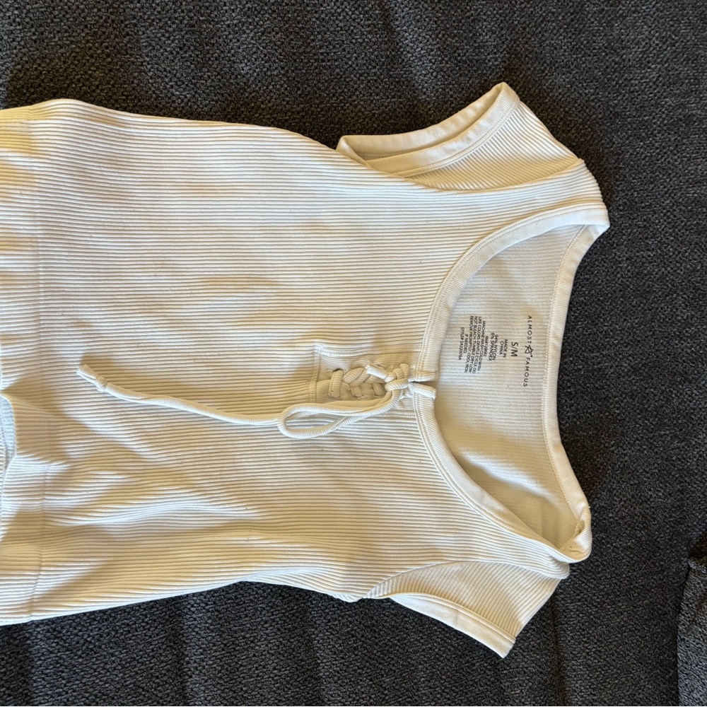 Almost Famous Cream Short Sleeve Tee